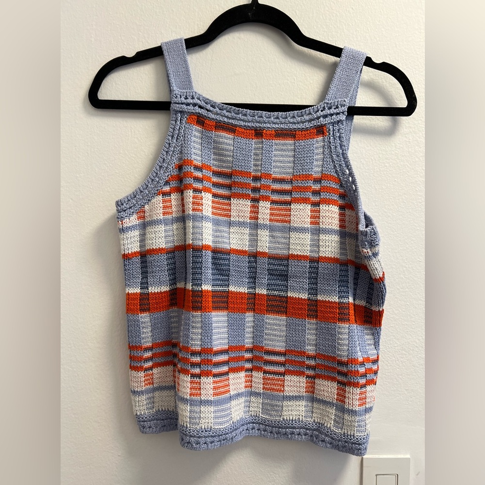 BR KNIT PLAID TOP